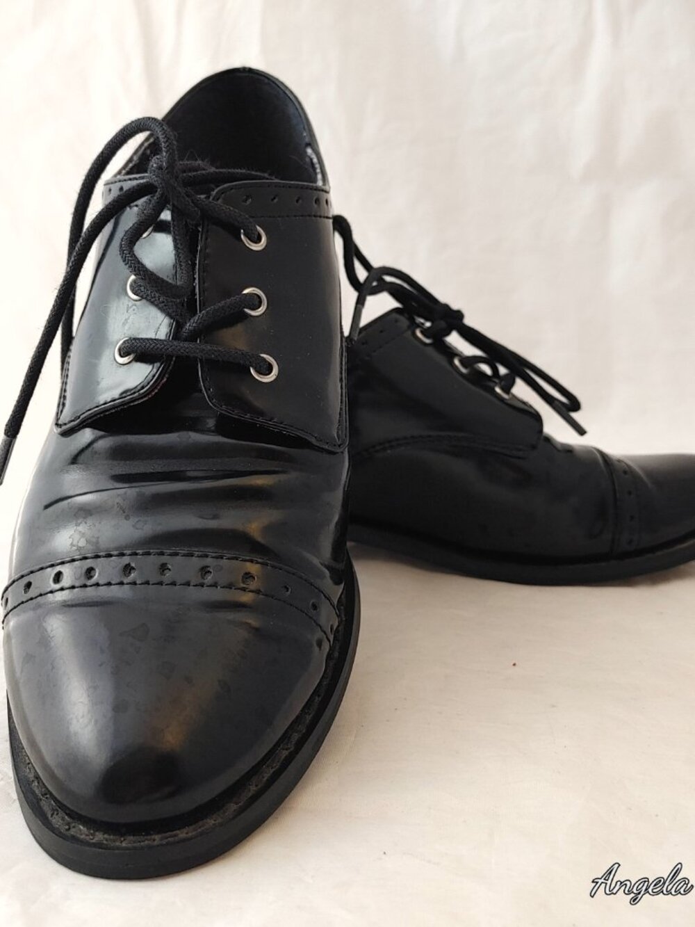 Sugar Patent Leather Brogue Oxfords Size 7 Wide Unisex So Comfy Dance Ready - Picture 6 of 7